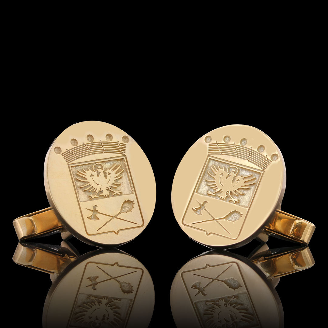 Knight Crest Cufflinks Oval