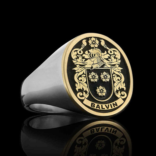 Gold and Silver Raised Crest Ring