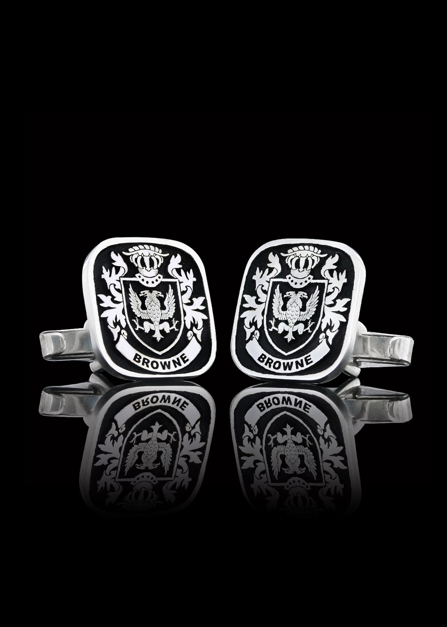 Baron Crest Cufflinks Square