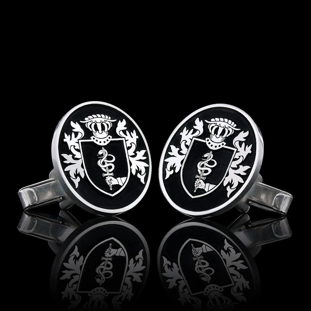 Knight Crest Cufflinks Oval