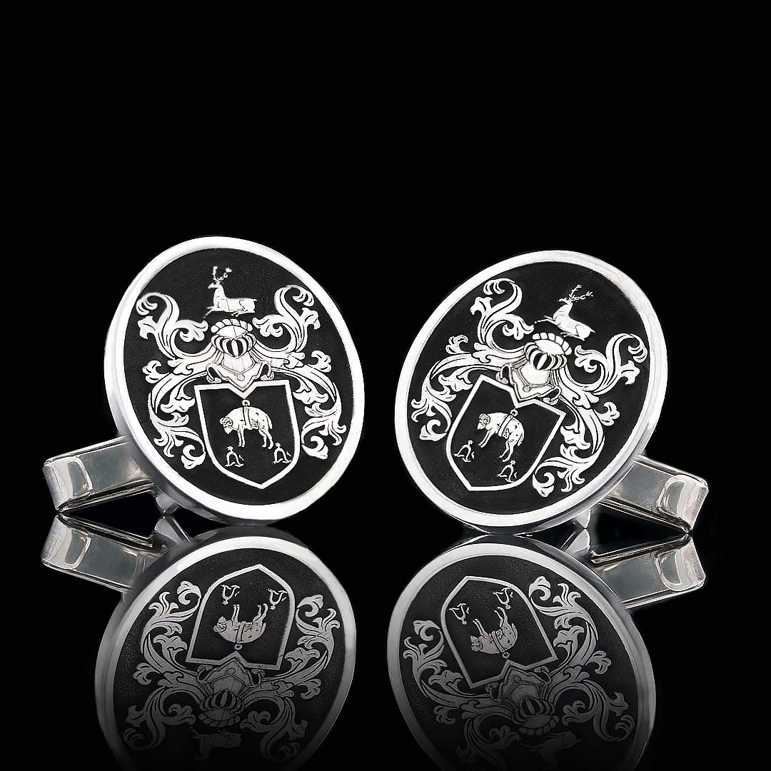 Knight Crest Cufflinks Oval