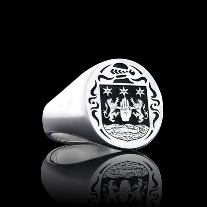 Knight Crest Ring Oval