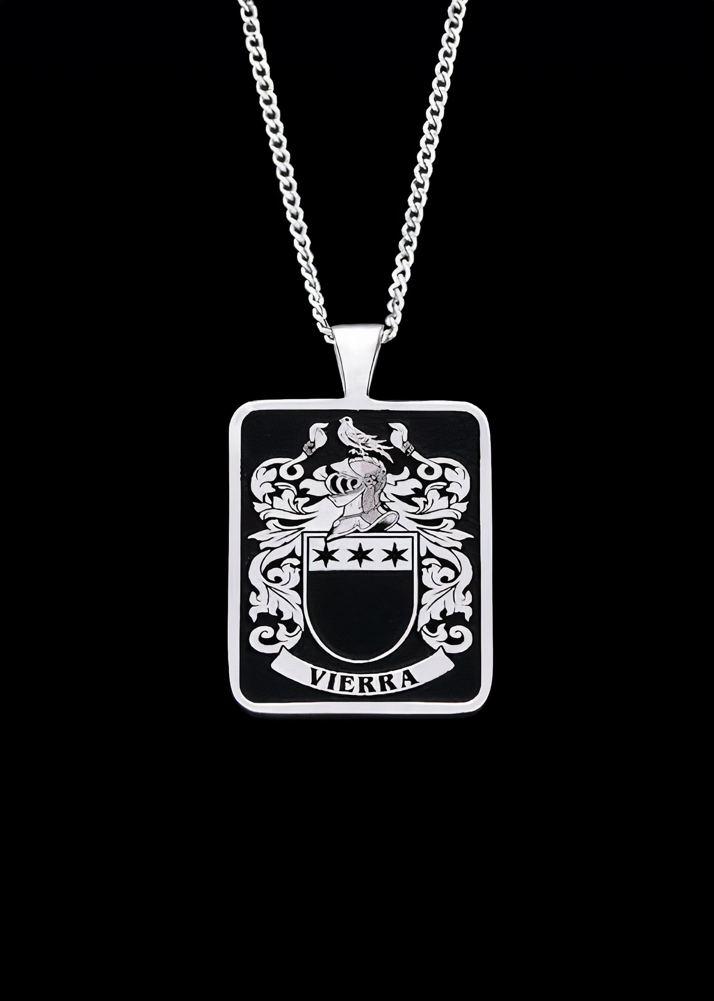 Rectangle Family Crest Pendant