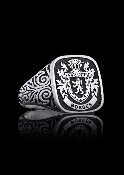 Baroness Crest Ring Square