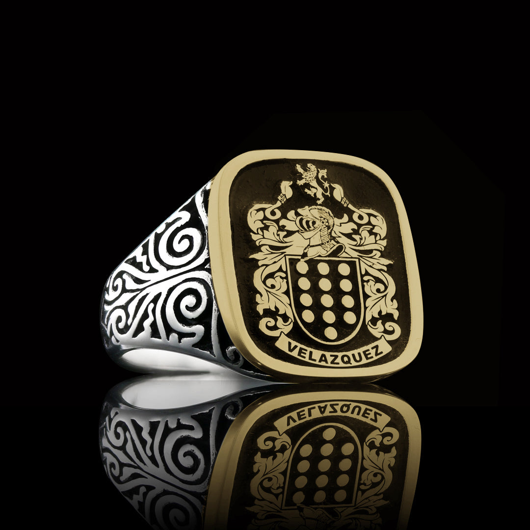 14KT Gold & Sterling Silver Crest Ring