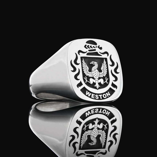 Engraved Crest XL Ring